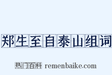 郑生至自泰山组词是什么意思的图片